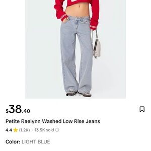 Edikted Blue Flare Wide Leg Jeans